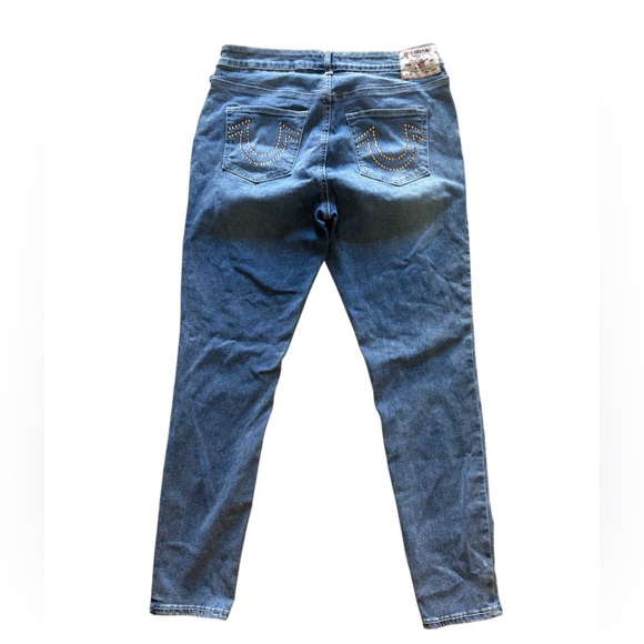 True Religion Blue Jeans with Tan Details - Picture 7 of 9